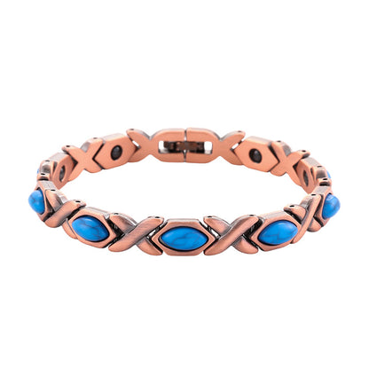 Antique Copper Finish Magnetic Stone Bracelet