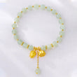 Synthetic Jade Bracelet with Lotus Pendants