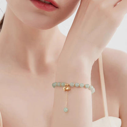 Synthetic Jade Bracelet with Lotus Pendants