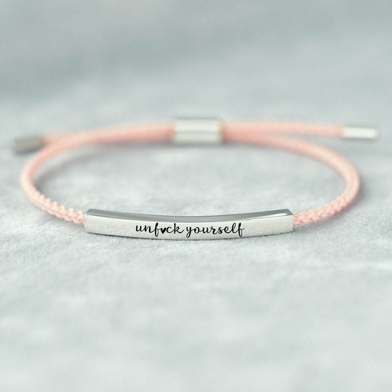 Inspirational Engraved Cord Bracelet for Women