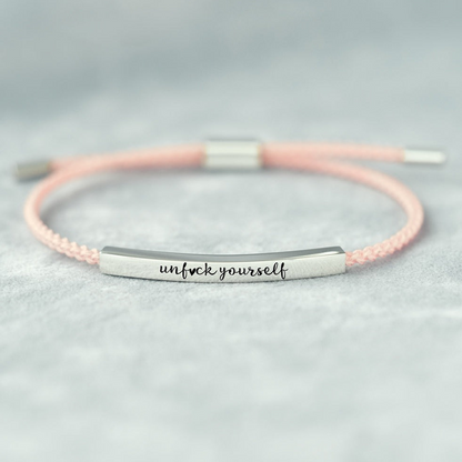 Inspirational Engraved Cord Bracelet for Women