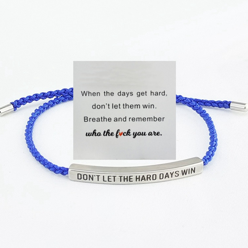 Inspirational Engraved Cord Bracelet for Women