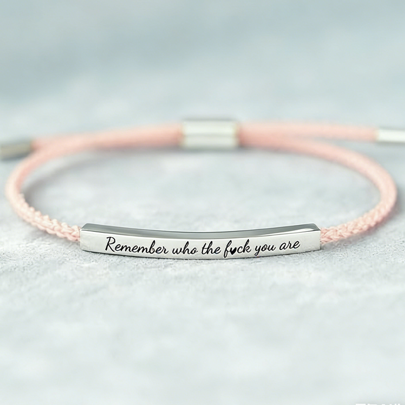 Inspirational Engraved Cord Bracelet for Women