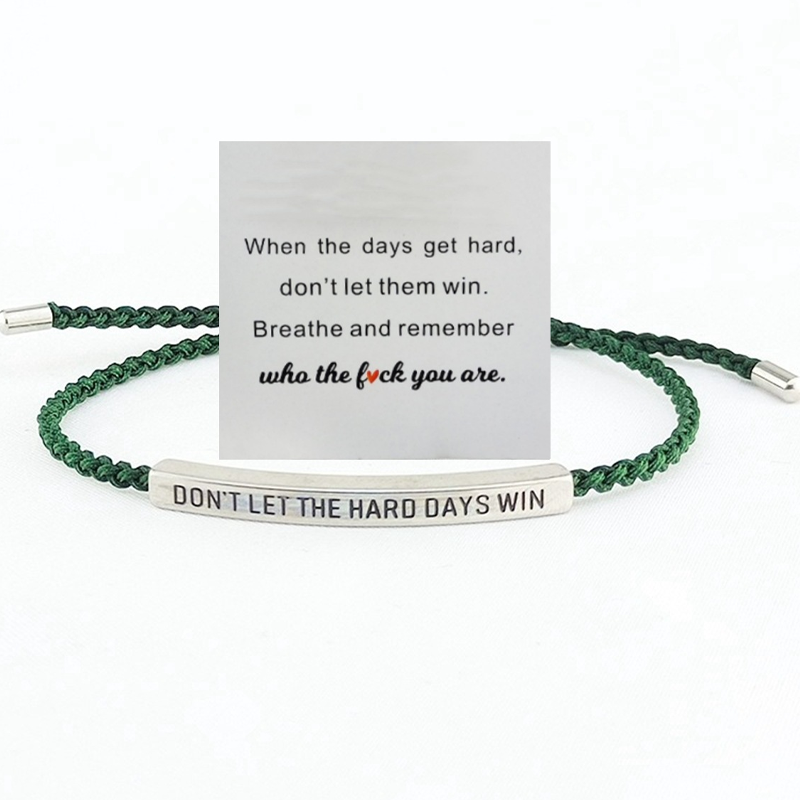 Inspirational Engraved Cord Bracelet for Women
