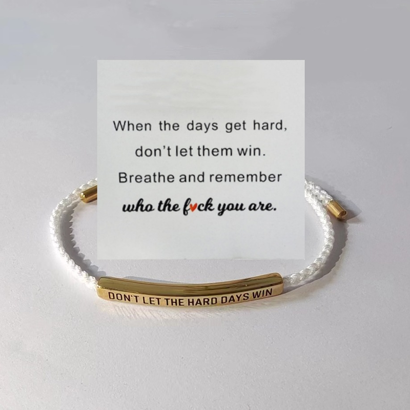 Inspirational Engraved Cord Bracelet for Women