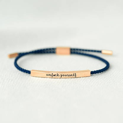 Inspirational Engraved Cord Bracelet for Women