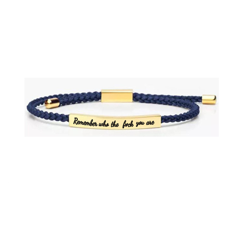 Inspirational Engraved Cord Bracelet for Women