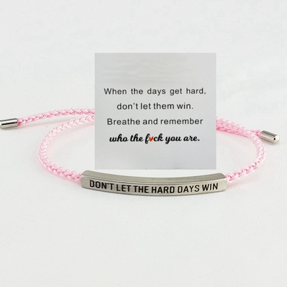 Inspirational Engraved Cord Bracelet for Women