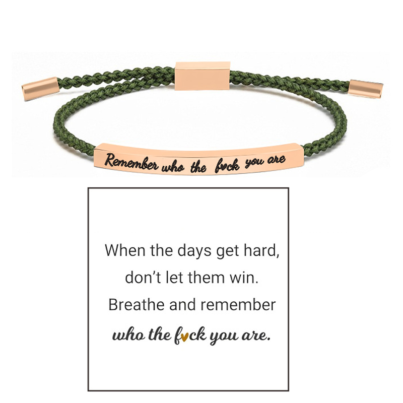 Inspirational Engraved Cord Bracelet for Women