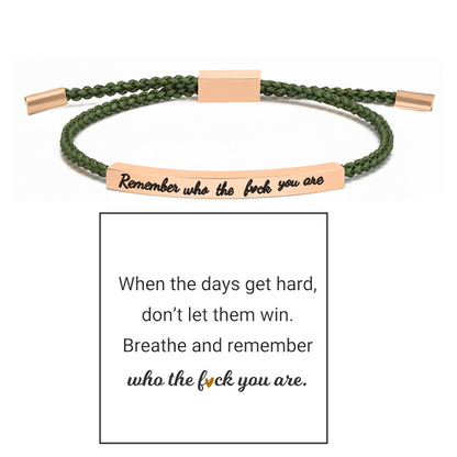 Inspirational Engraved Cord Bracelet for Women