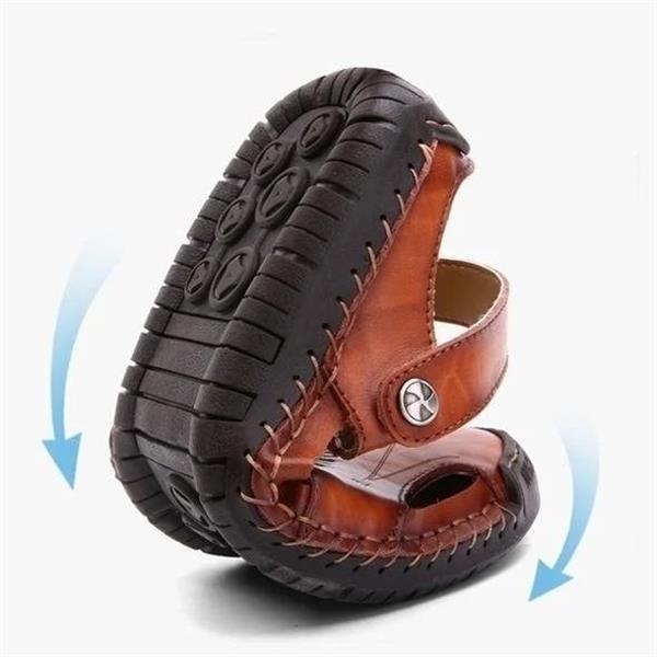 Men's Large Size Breathable Outdoor Soft Leather Sandals（Suitable for Summer）
