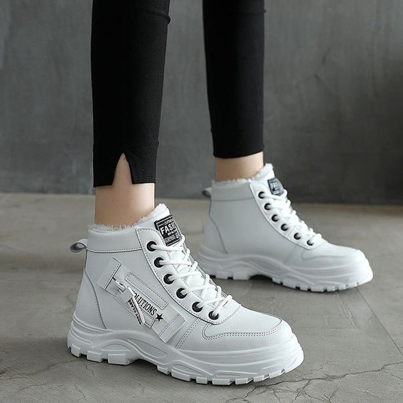 Women's Waterproof Lace-Up Warm Ankle Boots