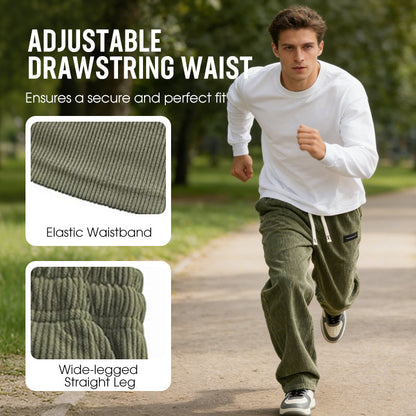 Men's Loose-Fit Drawstring Pants with Pockets