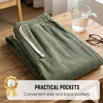 Men's Loose-Fit Drawstring Pants with Pockets