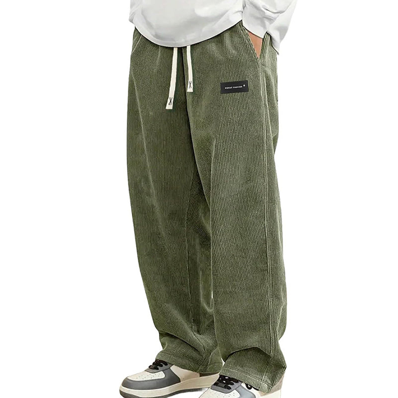 Men's Loose-Fit Drawstring Pants with Pockets