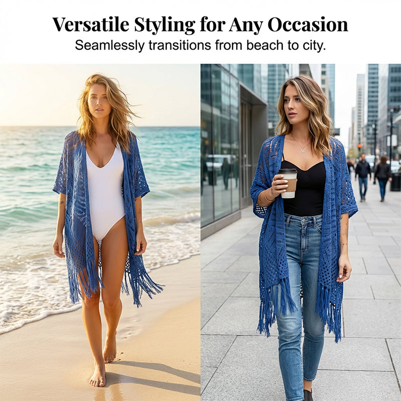 🥳Sucesso de Vendas de 2026🥳💞 Mais de 50.000 unidades vendidas! 👗🌿 50% de desconto! Cardigã feminino de tricô – Tecido de tricô respirável com barra desfiada. Caimento excelente, valorizando a silhueta. 🌊✨