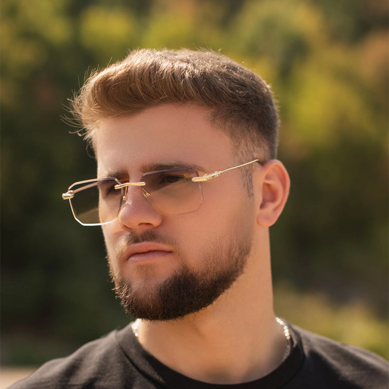 Trendy Retro Rimless UV Protection Sunglasses