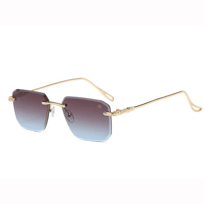 Trendy Retro Rimless UV Protection Sunglasses