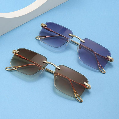 Trendy Retro Rimless UV Protection Sunglasses