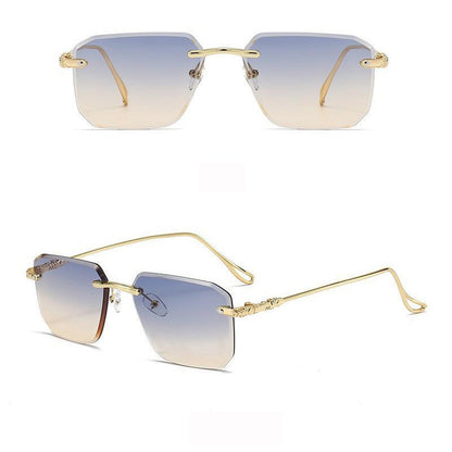 Trendy Retro Rimless UV Protection Sunglasses