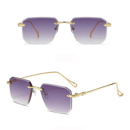 Trendy Retro Rimless UV Protection Sunglasses