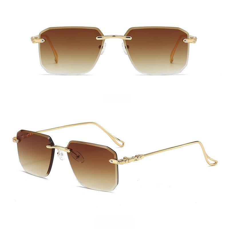 Trendy Retro Rimless UV Protection Sunglasses
