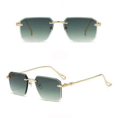 Trendy Retro Rimless UV Protection Sunglasses