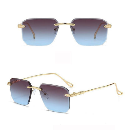 Trendy Retro Rimless UV Protection Sunglasses