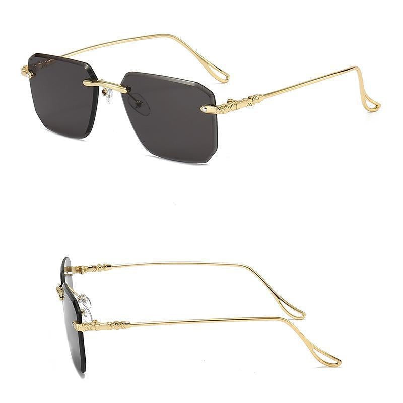 Trendy Retro Rimless UV Protection Sunglasses