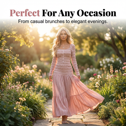 👗 55% OFF NOW! 💕 Square Neck Maxi Dress – Flattering Fit, Soft Fabric & Perfect for Any Occasion 🌸