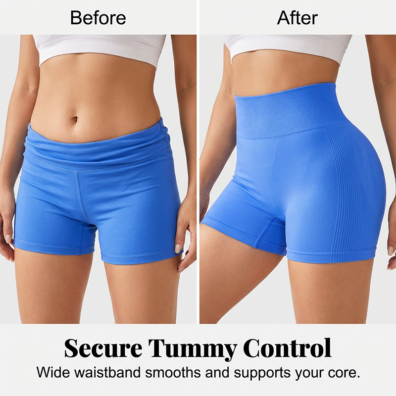 🥳PROMOÇÃO QUENTE DE 2026🥳Shorts de fitness sem costura na cor pêssego – Cintura alta com efeito modelador da barriga e efeito lifting no bumbum. Respiráveis e resistentes a agachamentos. Perfeitos para ioga ou uso diário. 🧘‍♀️✨