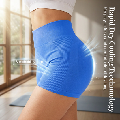 🥳PROMOÇÃO QUENTE DE 2026🥳Shorts de fitness sem costura na cor pêssego – Cintura alta com efeito modelador da barriga e efeito lifting no bumbum. Respiráveis e resistentes a agachamentos. Perfeitos para ioga ou uso diário. 🧘‍♀️✨