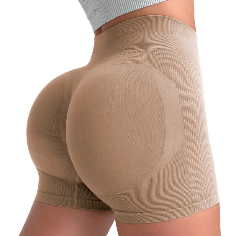 🥳PROMOÇÃO QUENTE DE 2026🥳Shorts de fitness sem costura na cor pêssego – Cintura alta com efeito modelador da barriga e efeito lifting no bumbum. Respiráveis e resistentes a agachamentos. Perfeitos para ioga ou uso diário. 🧘‍♀️✨