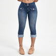 Women's Slim Fit Stretch Denim Capri Pants