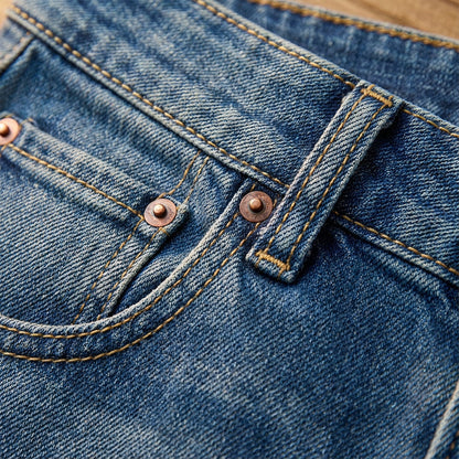 Jeans vintage femininos de cintura alta e perna larga