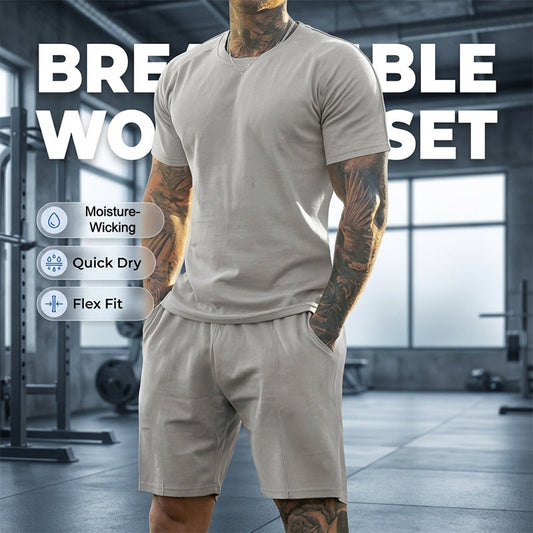 Men's Athletic T-Shirt & Shorts 2-Piece Set