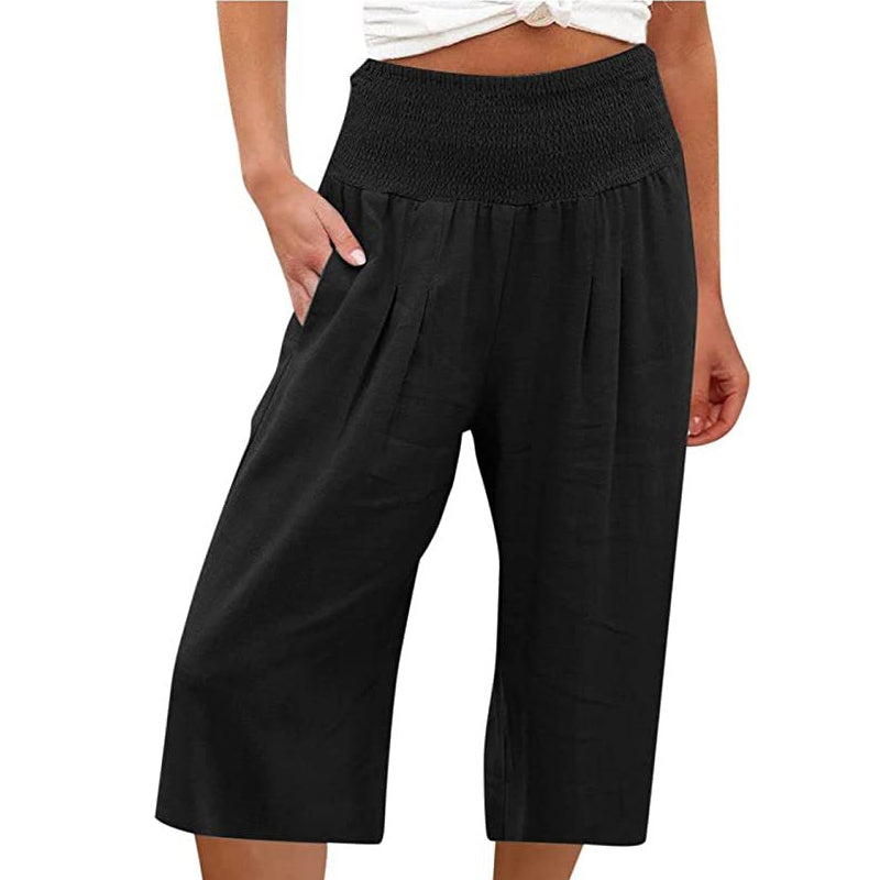 【S-3XL】🍂Lightweight Elastic Waist Crop Pants for Women