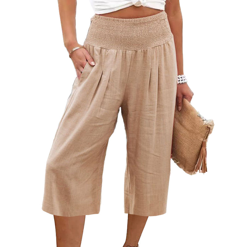 【S-3XL】🍂Lightweight Elastic Waist Crop Pants for Women