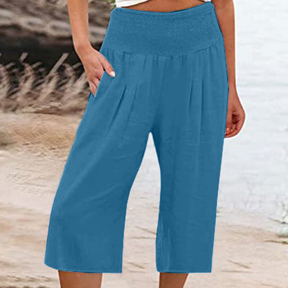 【S-3XL】🍂Lightweight Elastic Waist Crop Pants for Women