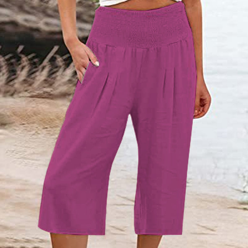 【S-3XL】🍂Lightweight Elastic Waist Crop Pants for Women
