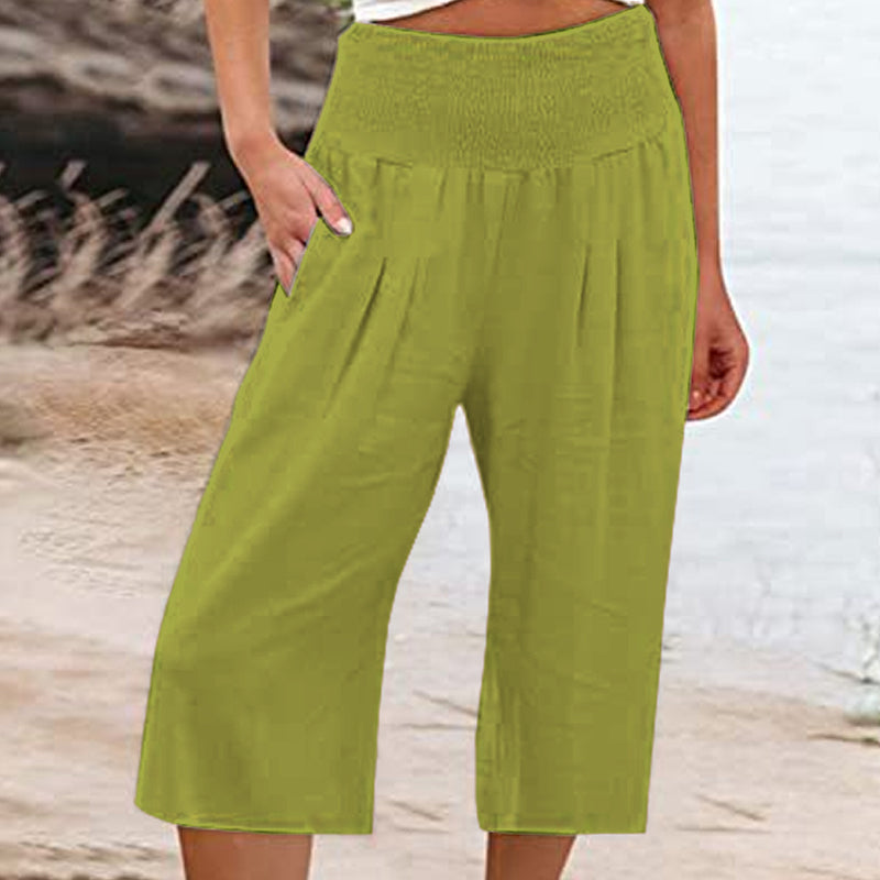 【S-3XL】🍂Lightweight Elastic Waist Crop Pants for Women