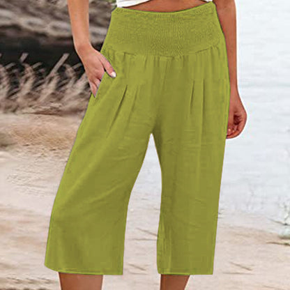 【S-3XL】🍂Lightweight Elastic Waist Crop Pants for Women