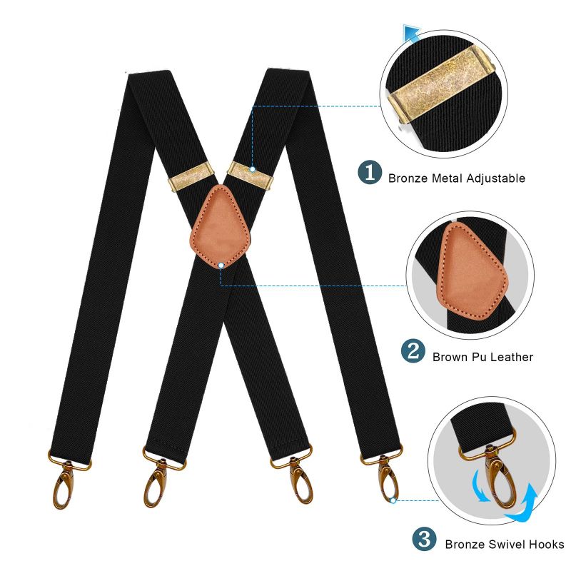 🎩🧷 Suspensório ajustável em X – estilo vintage com conforto e suporte o dia todo