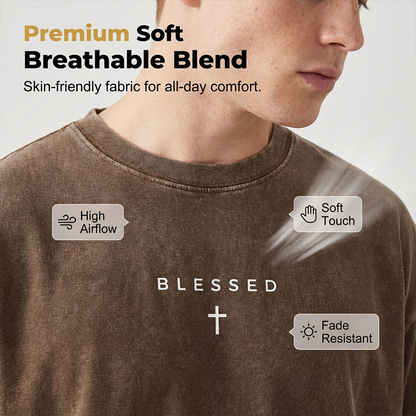 🔥2026 New Arrival ＆ Hot Sale🔥Men's Vintage T-Shirt with Cross & Letter Print – Soft Cotton, Relaxed Fit & Perfect for a Classic Casual Look 🏠