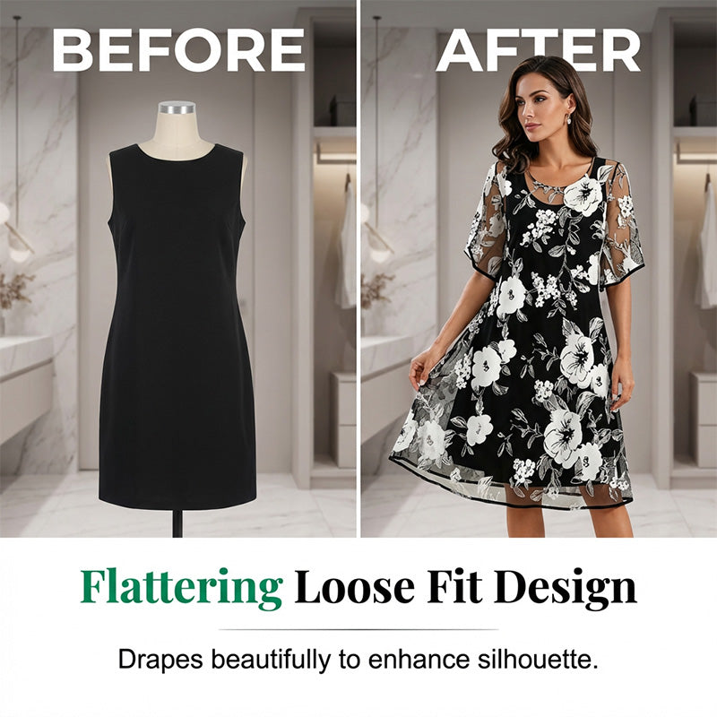 🔥Hot Deals-Women's Elegant Floral Print Chiffon Dress: Effortless Style For Any Occasion 🌸