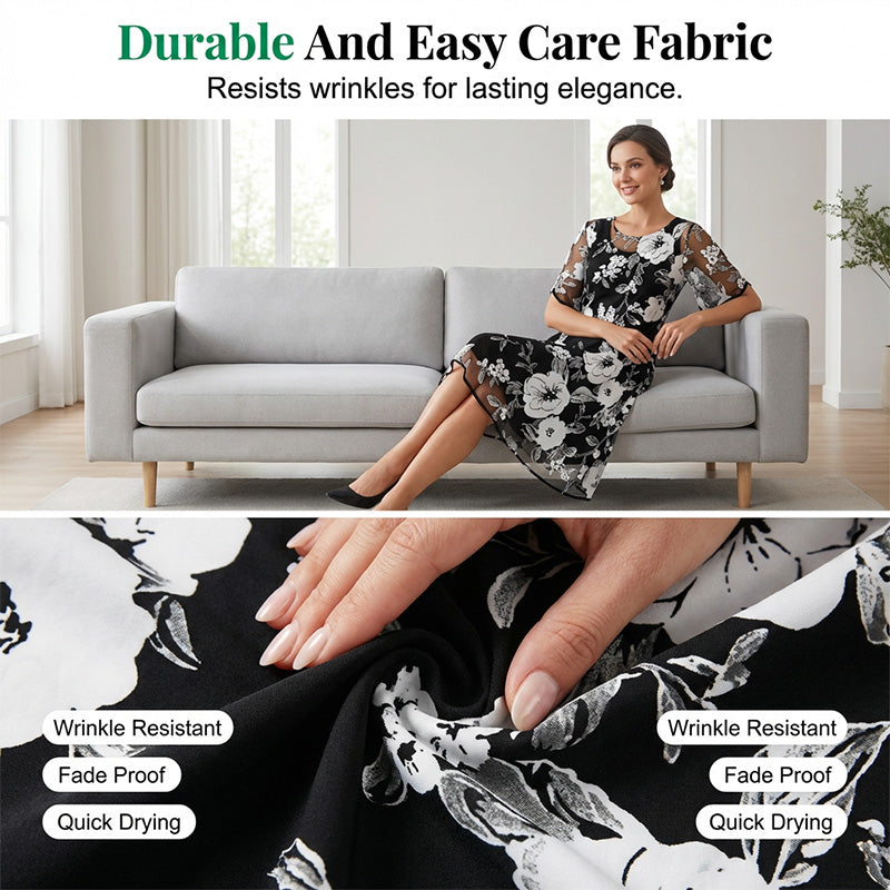 🔥Hot Deals-Women's Elegant Floral Print Chiffon Dress: Effortless Style For Any Occasion 🌸