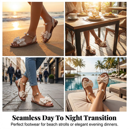 👡 Stylish Pearl Ankle Strap Sandals 💫 Fashion Party & Daily Wear