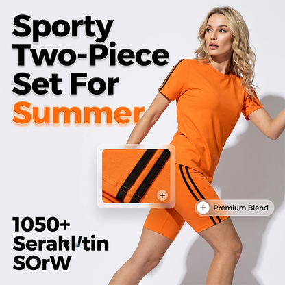 🔥New Arrivals & Special Offers-Women's Casual Short-Sleeve Top and Shorts Set