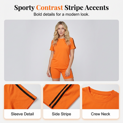 🔥New Arrivals & Special Offers-Women's Casual Short-Sleeve Top and Shorts Set