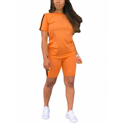 🔥New Arrivals & Special Offers-Women's Casual Short-Sleeve Top and Shorts Set